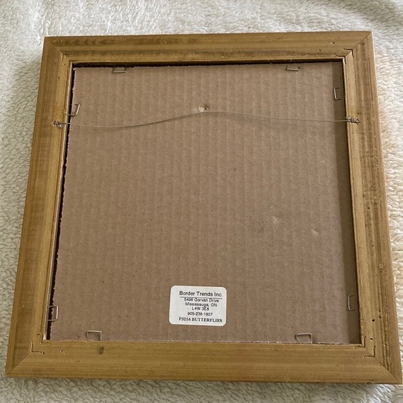 Garden Rose Botanical Illustration Print with butterfly gold frame 10x10 inch - Picture 2 of 5